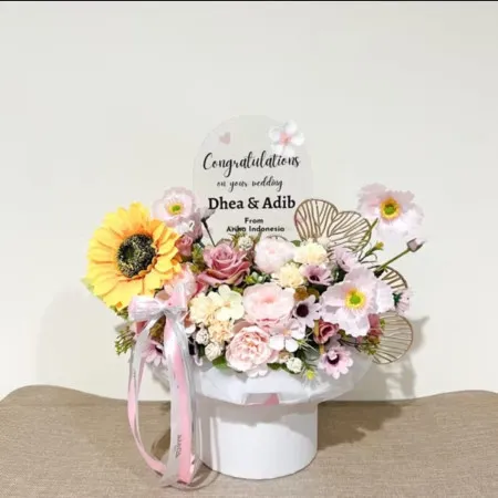 Bloom Box Akrilik Ucapan Wedding Kota Surabaya